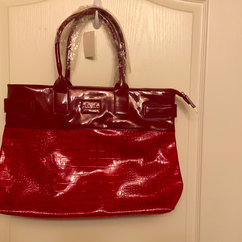 Shasha travel bag with makeup case Red